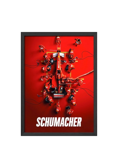 Michael Schumacher Formula 1 Siyah Ahşap Çerçeveli Poster, Dekoratif Araba Duvar Tablosu