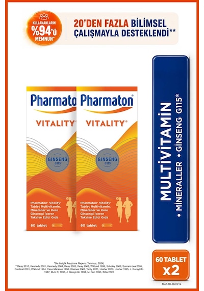 Pharmaton Vitality 2 x 60 Tablet