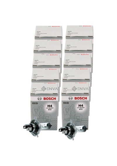 Bosch  H4 H-4 Eco Ampul Ön Far Ampulü Takım Seti 10 Adet 12V