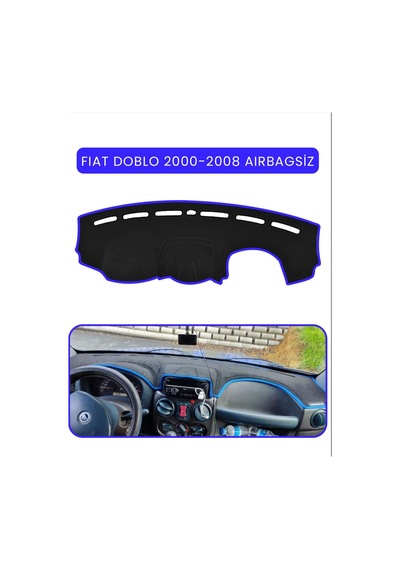 Fıat Doblo 2000-2008 Modellerine Uygun Aırbagsıztorpido Koruma Halısı Mavi Kenar