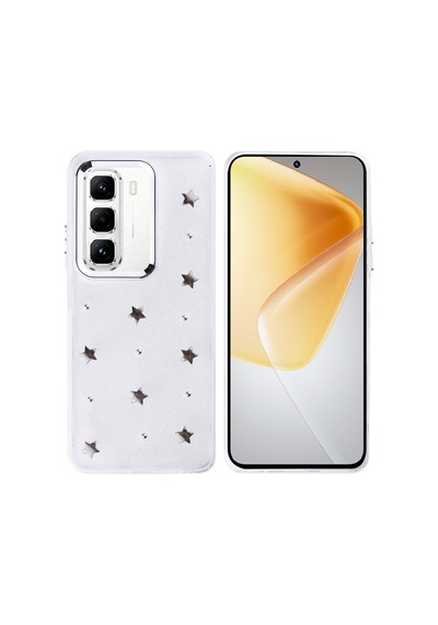 Zore İnfinix Hot 50 Pro 4g Kılıf Airbag Tasarımlı Simli Şeffaf Omsy Kutup Kapak - Yıldız