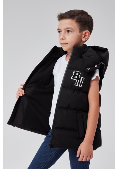 Benitto Kids Kapüşonlu Erkek Çocuk Şişme Yelek 51310 Siyah
