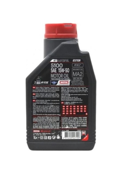 Motul 5100 Ester 15w50 Full Performans 4 Zamanlı Motosiklet Yağı 1 Litre