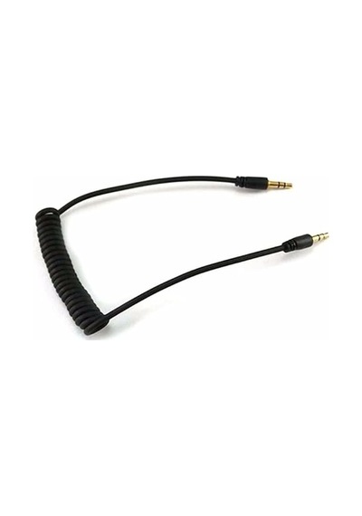Metre Spiralli Aux 3.5mm Kulaklık Ses Aktarma Kablosu Araç Telefon Tablet Laptop Pc