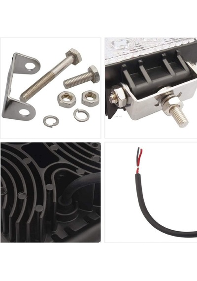 22w Kare 9 Ledli Sis Farı Off Road Çalışma Tekne Lambası
