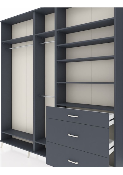 Arges Dolap 9 Raflı 3 Çekmeceli 3 Askılı 220x30x243 Antrasit-antrasit/antrasit Antrasıt/antrasıt Arges Dolap 9 Raflı 3 Çekmeceli 3 Askılı 220x30x243 Antrasit-antrasit/antrasit Antrasıt/antrasıt