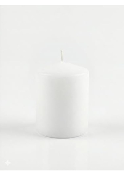 Beyaz Kütük Mum 7x7 Cm - 20 Saat Yanma Süresi 2.8 L