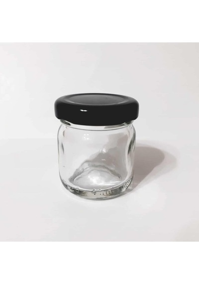 40 Cc. Mini Kavanoz - Cam Kavanoz - Siyah Kapaklı - 72 Li Paket Diğer