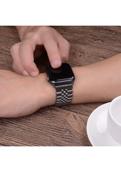 Apple Watch Seri 2 3 4 5 6 7 8 10 Se Ultra Uyumlu 42 44 45 46 49mm Uyumlu Paslanmaz Çelik Rolex Kordon