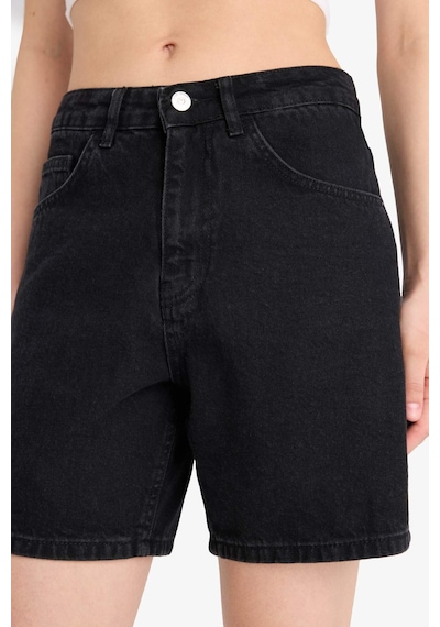 Defacto Yüksek Bel Jean Bermuda Şort E4702ax25smnm40 Siyah