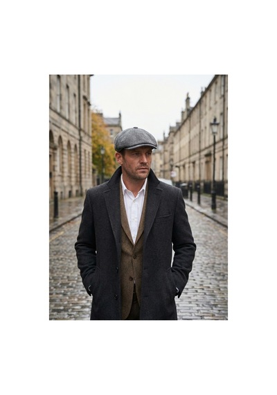Emybox Erkek Kaşe 8 Köşe Kasket Şapka Klasik Retro- Peaky Blinders Tarzı Lastikli Standart Beden F