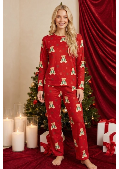 Siyah İnci Yılbaşı Temalı Desenli Termal Kumaşlı Ultra Soft Yumuşak Örme Pijama Takımı 26226901 Kırmızı Siyah İnci Yılbaşı Temalı Desenli Termal Kumaşlı Ultra Soft Yumuşak Örme Pijama Takımı 26226901 Kırmızı
