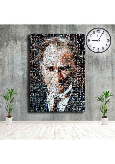 Mustafa Kemal Atatürk Puzzle Görünümlü Kanvas Tablo