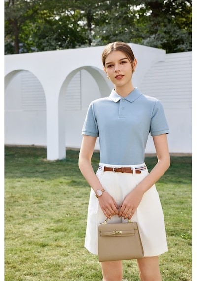 New Performance Premium Polo T-shirt 100% Pamuk Merserize Mavi