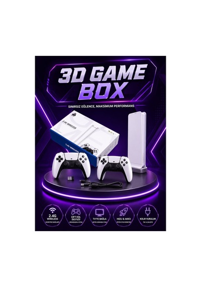 20.000 Yüklü Oyunlu Kablosuz Retro Oyun Konsolu 4k Destekli - Hs08372327-3394 Renkli