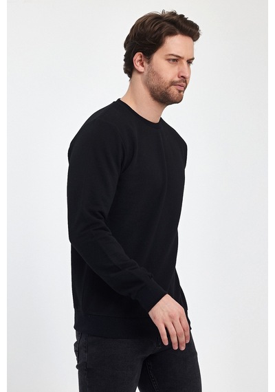 Odda 0007 Pike Sıfır Yaka Sweat Siyah