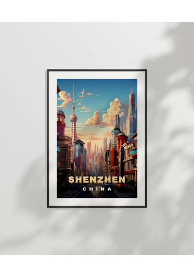Çerçevesiz Poster Çin'in Teknoloji Başkenti Shenzhen