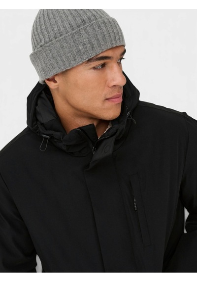 Only & Sons Onsenrıco Waterproof Stretch Parka Noos Erkek Siyah Mont - 22037057