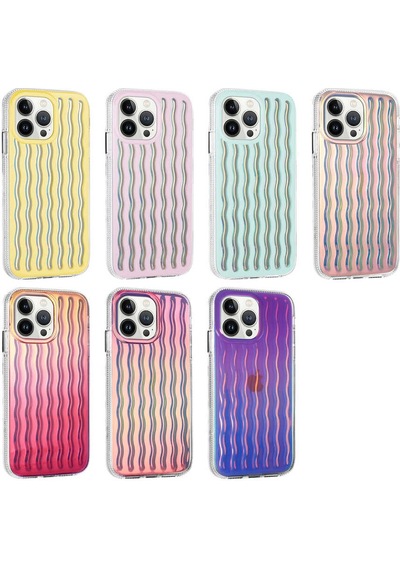 Apple Uyumlu iPhone 14 Pro Max Kılıf Kabartmalı Dalga Tasarımlı Silikon Zore İsmira Kapak No10