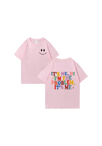 Flood Of Style Sıcak Satış Bu Bana Merhaba Ben Sorun Baskı T Shirt Erkekler Kadınlar Hip Hop Streetwear Pembe