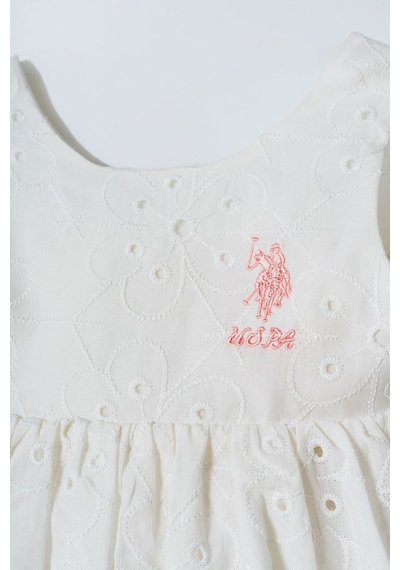 U.S. Polo Assn. U.s. Polo Assn Kız Bebek Dantel Elbise Beyaz-2382 Beyaz
