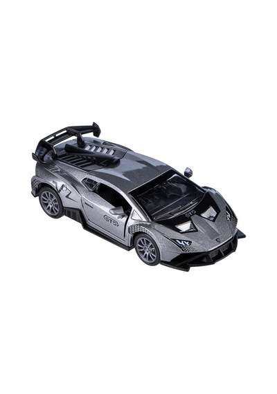Çek-bırak Mekanizmalı 12cm Süper Sport Model Kapıları Açılabilir Metal Oyuncak Yarış Arabası Gri
