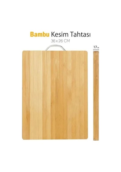 Konyax Metal Saplı Bambu Kesim Panosu Çok Renkli