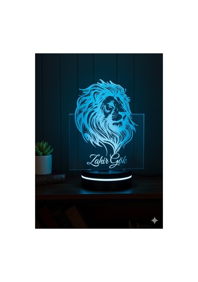 Sevgiliye/erkeğe Özel İsim Yazılı Aslan Lamba