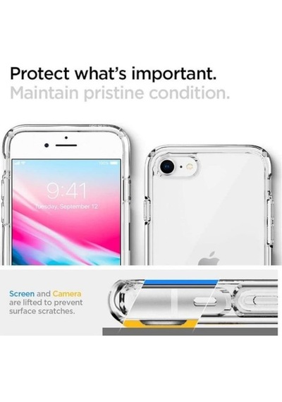 Apple Uyumlu iPhone 8 Plus / 7 Plus Kilif Seffaf Silikon Hibrit Case 423501904
