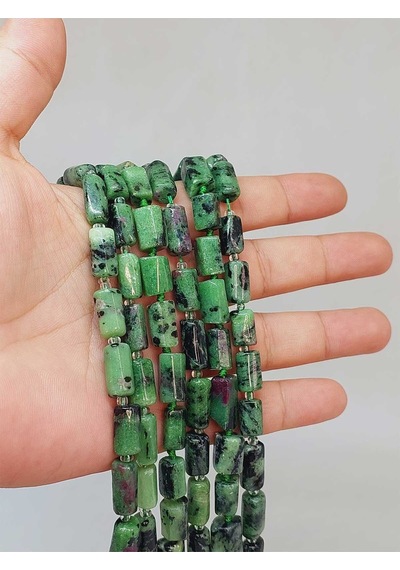 Bileklik Boy Anyolit Rubizoit- Rubyzoisit Taşı 6.5x13mm Yarım Dizi 49928 18cm Uzunluğundadır Çok Renkli