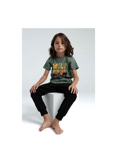 Rolypoly Erkek Çocuk Yeşil Pijama Takımı 5274-47556 Yeşil
