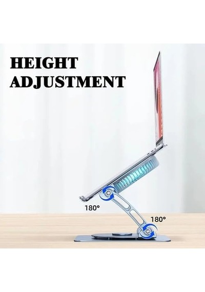 Daytona 804d 360 Derece Dönebilir Alüminyum Katlanabilir Laptop Macbook Standı Koyu Gri