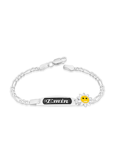 Gümüş İsimli Çocuk Ve Bebek Bileklik Güneş Motifli 925 Ayar St263