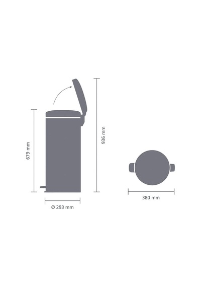 Brabantia Çöp Kutusu 30 Litre Newicon Pedallı Beyaz 111785