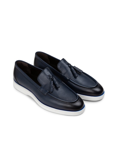 Deery Hakiki Deri Mavi Erkek Loafer Ayakkabı - 01958mmvıc01 Mavi