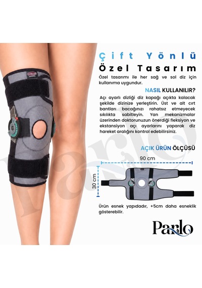 Açı Ayarlı Ve Patella Destekli Dizlik 1 Çift Fleksiyon Ekstansiyon Kontrollü Ortopedik Diz Desteği