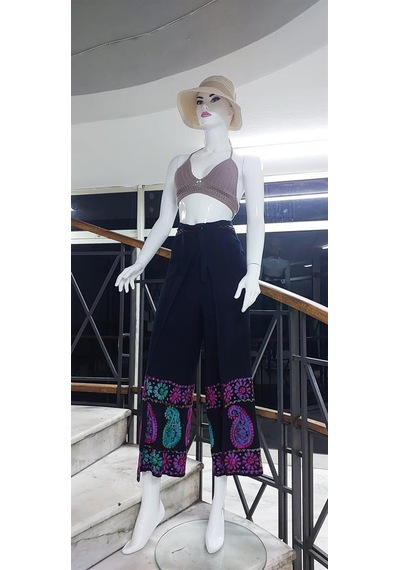 Eren Style Otantik Batik Desenli Harem Bulmaca Şalvar Pantolon 104 Cm Lacivert