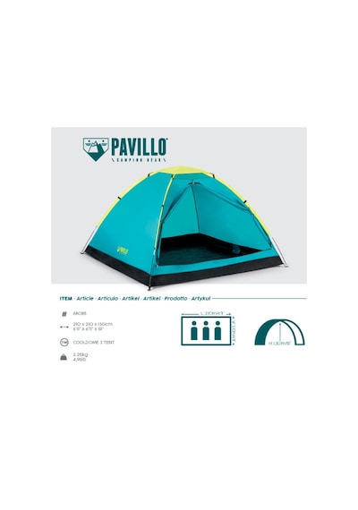 Bestway Pavillo 3 Kişilik Kamp Çadırı 210x210 Mavi