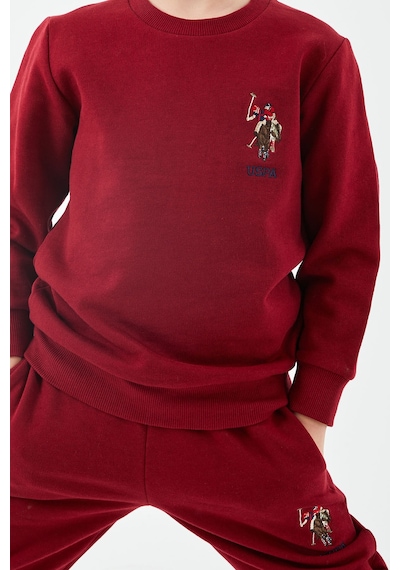 U.S. Polo Assn Lisanslı Klasik Bordo Erkek Çocuk Bisiklet Yaka Eşofman Takım Bordo
