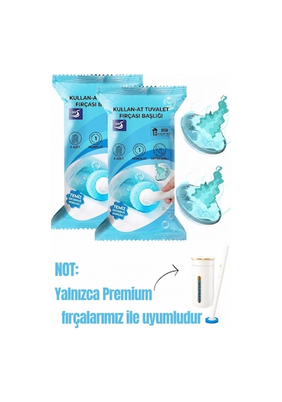 16 Adet 2 Paket Okyanus Premium Deterjanlı Tek Kullanımlık Tuvalet Temizleme Süngeri Duvara Mo