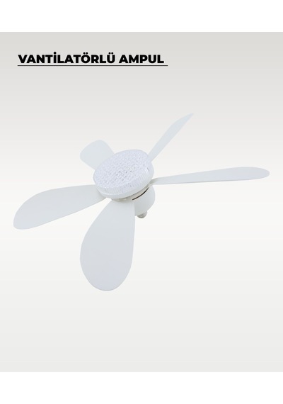 5 Kanatlı Vantilatör Led Ampul 3 Renk - Kumandalı 1 Adet