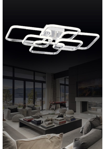 Pl 01 6 Model Krom 3 Renkli Salon Ve Oturma Odası İçin İdeal Alüminyum Avize, 75x10 Krom