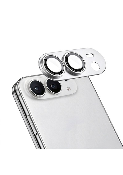 Forzacase İphone Duo İle Uyumlu Tam Kaplayan Çerçeveli Kamera Lens Koruyucu - Fc1265 Gümüş