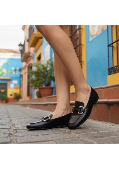 Aska Shoes Shoes Günlük Tokalı Babet 2025aska001 Siyah