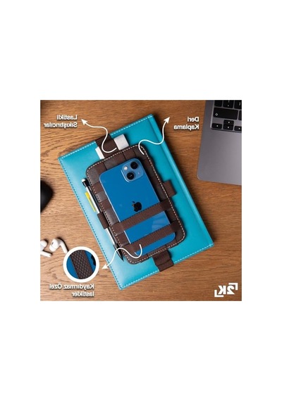 Vegan Defter Organizeri, Telefon Ve Aksesuar Taşıyıcı, Kaydırmaz 165-Koyu Yeşil