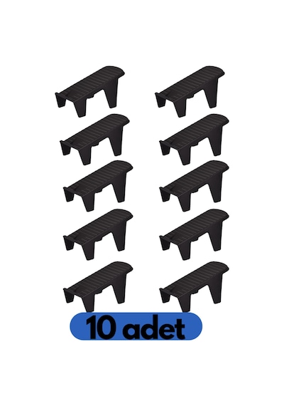 10 Adet Tekli Ayakkabı Rampası Plastik Siyah Tr Diğer