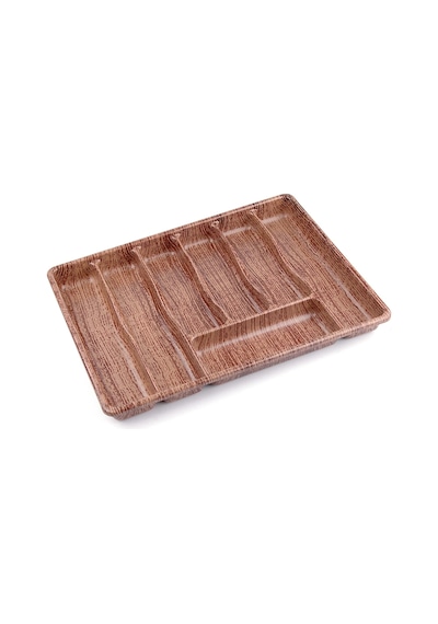 Orehome Büyük Boy Ahşap Desenli Çekmece İçi Kaşıklık - 7 Bölmeli Kaşık Çatal Bıçak Düzenleyici 50x37 Cm