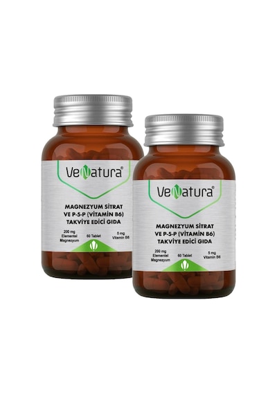 Venatura Magnezyum Sitrat ve P5p Vitamin B6 2 x 60 Tablet