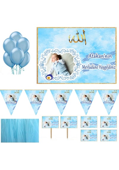 Erkek Bebek Mevlüdü Süsleme Ve Magnet Seti