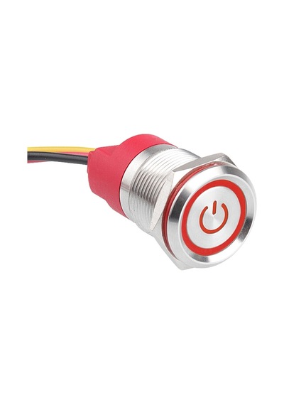 Wd19t-p1-ec 19mm Dokunmatik Touch Metal Buton - Kırmızı
